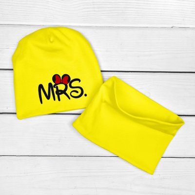 Двошарова дитяча шапочка з хомутом MRS 110см Жовтий 21-16мрс-ж фото