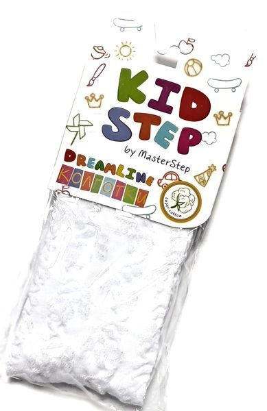 Дитячі колготки для дівчинки ажурні (квіточки) Kid Step на 128-134 см Білий 42036 фото