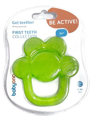 Прорізувач для зубів з гелем "Квіточка" Babyono Зелений 1018 фото
