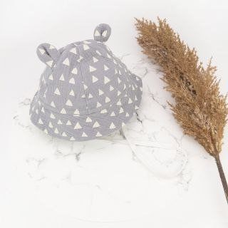 Муслінова панама з вушками на зав'язках Трікі 42 см Сірий 43274 фото