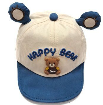Кепка хлопчатобумажная с ушками ''Happy bear'' 44-48 см Синий 43372 фото