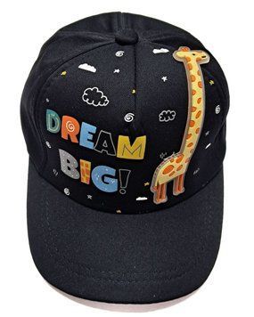 Дитяча кепка бавовняна ''DREAM BIG'' 52 см Жираф Чорний 43379 фото