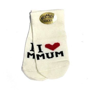 Детские носки тоненькие для младенцев на 0-6 мес I love mum Молочный 39004 фото
