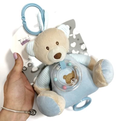 Музична іграшка для немовлят в коляску / ліжечко / автокрісло з колисковою Ведмедик Блакитний 38698 фото